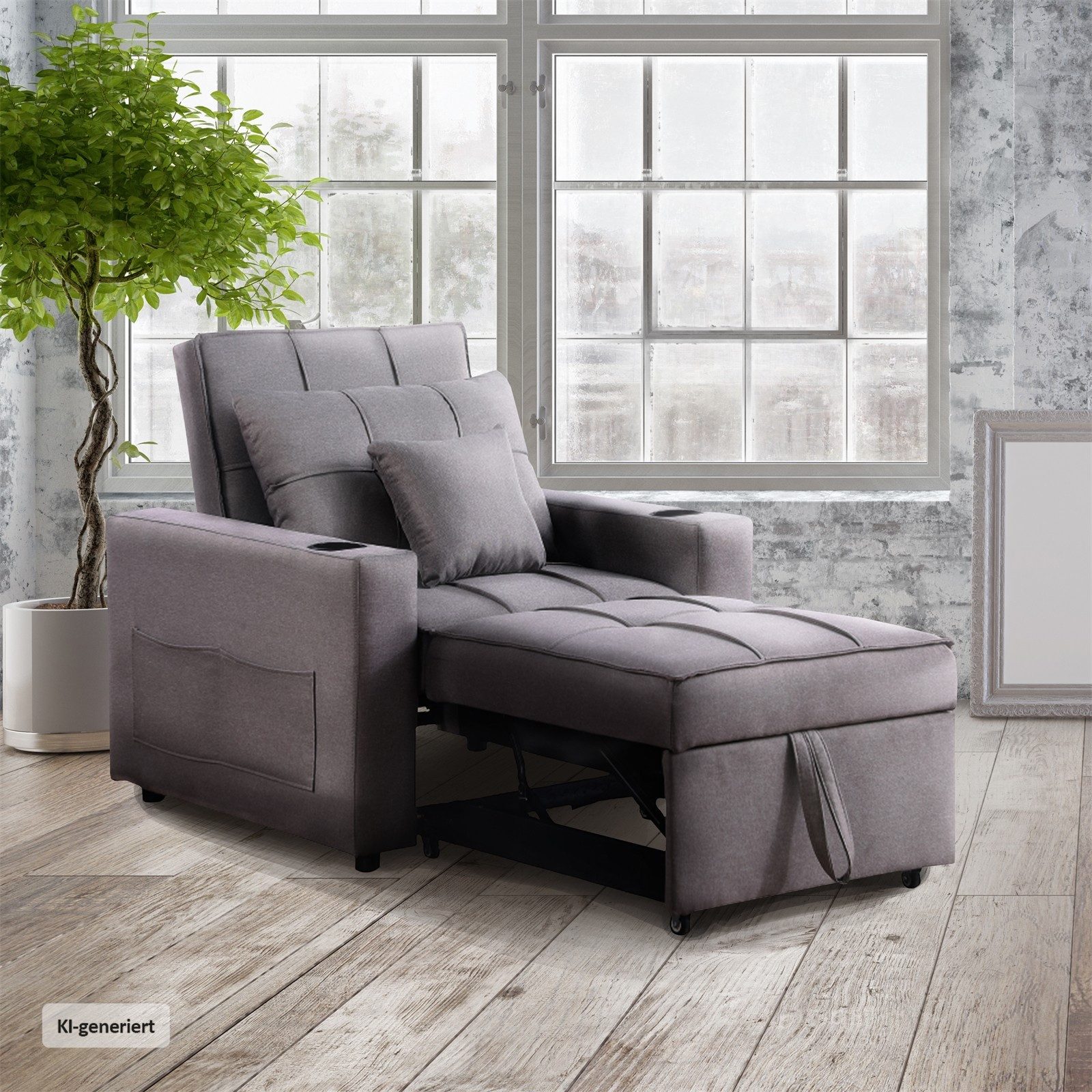HTI-Living Relaxsessel Schlafsessel Maritta (Stück, 1-St., 1 Sessel), mit Becherhalter und Seitentasche