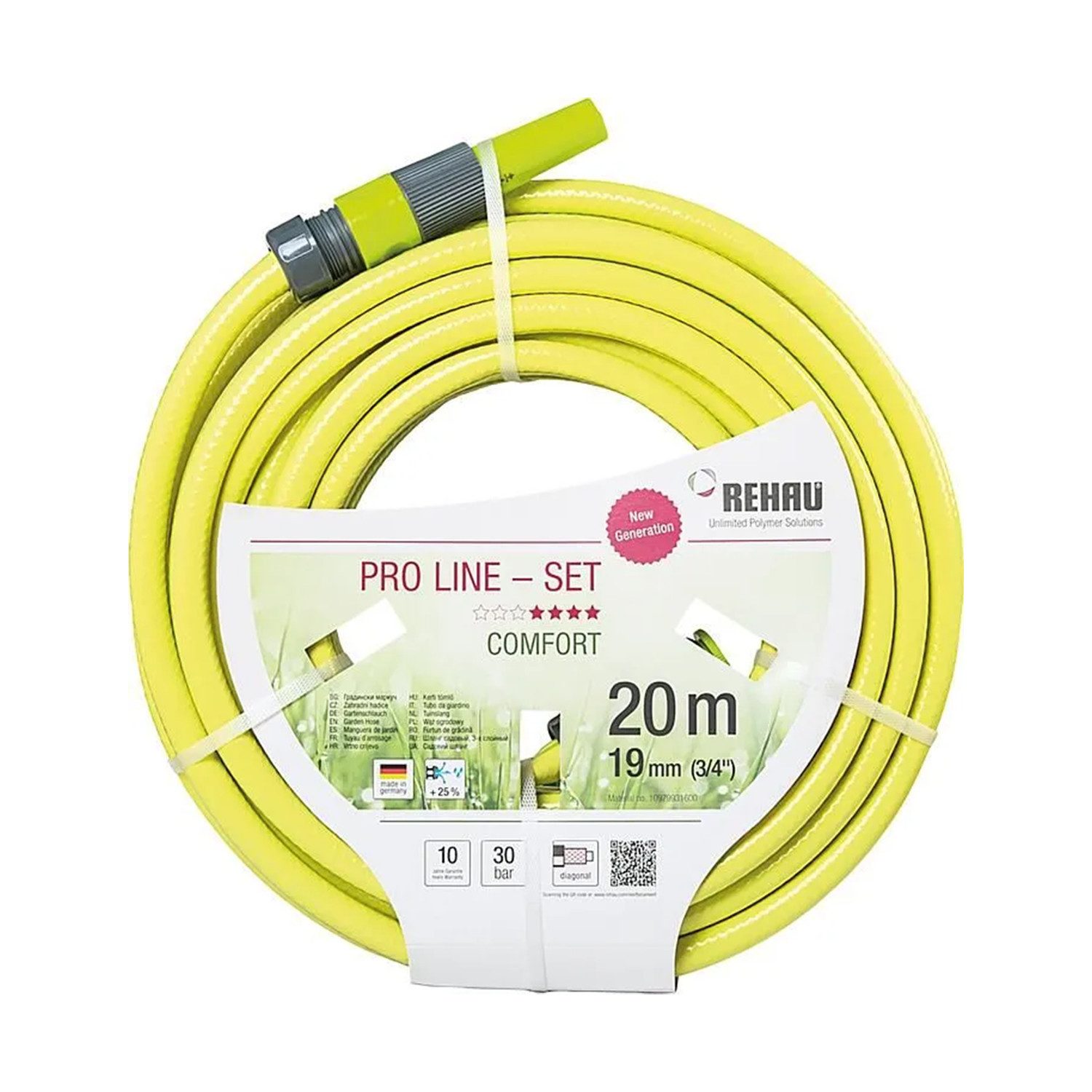Rehau Gartenschlauch Rehau Pro Line 3/4" 20m Gartenschlauch set, (Komplett-Set)