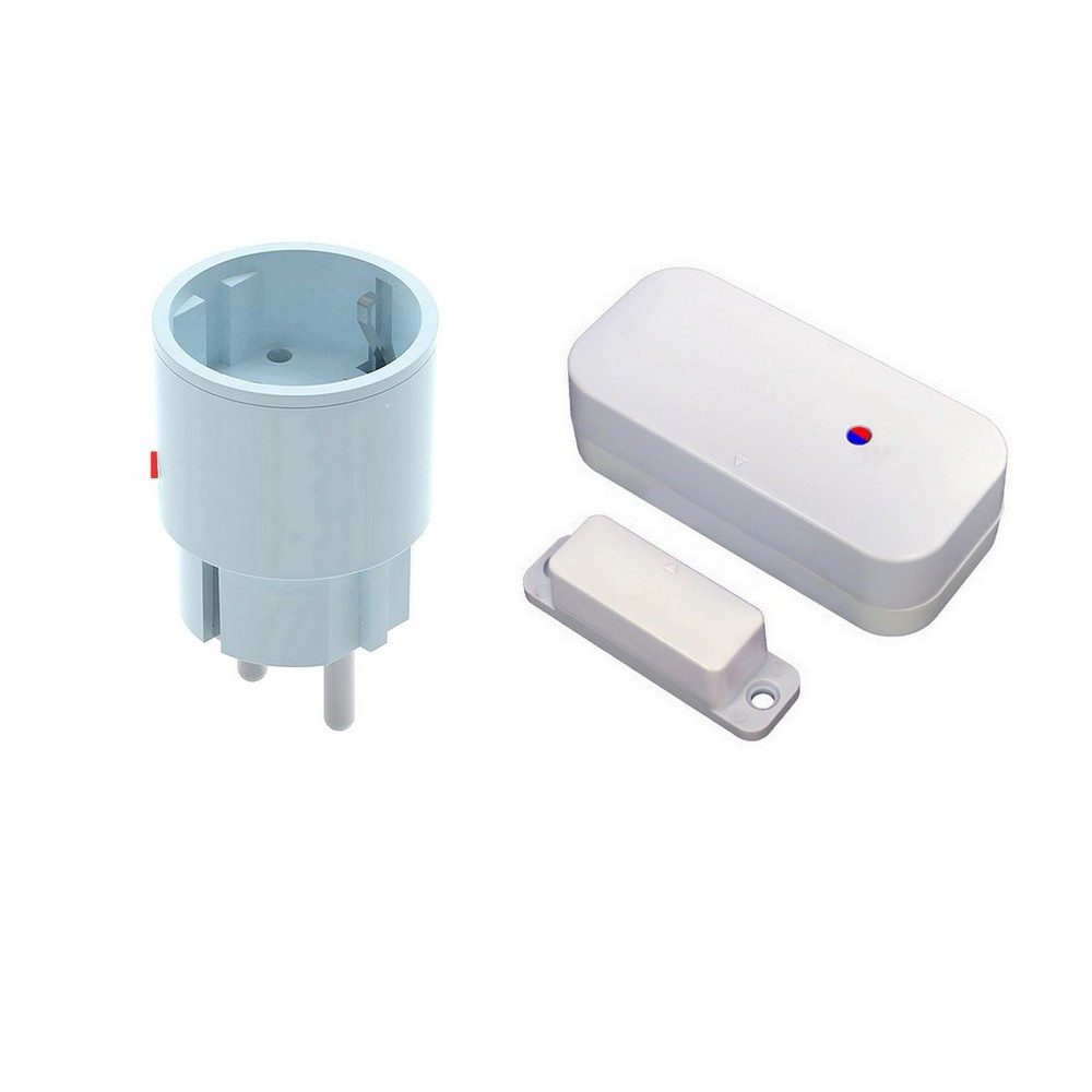 DIW-Funk Funk-Empfangsmodul Funk-Abluftsteuerung Set mit Stecker und Fensterkontakt DAS-2300-S, für Dunstabzugshauben, 1 Schaltkontakte, Spar-Set, Komplett-Set inkl. Stecker und Magnetsender, inkl. LED für ein und aus, LED Anzeige bei schwacher Batterie