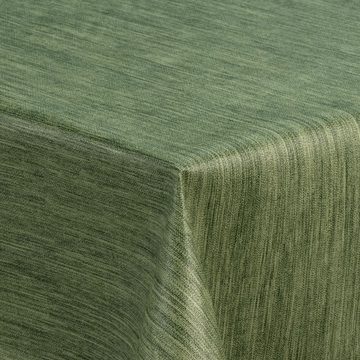 laro Tischdecke Wachstuch-Tischdecken Abwaschbar Leinenoptik Grün rechteckig