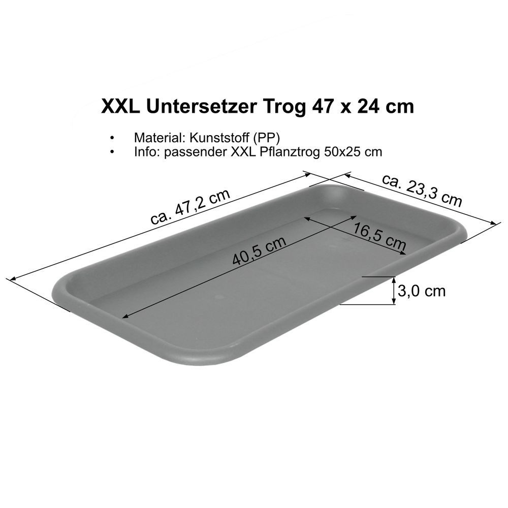 Heimwerkercenter Pflanzkübel MePla Untersetzer für Pflanzentrog47x24cm günstig online kaufen