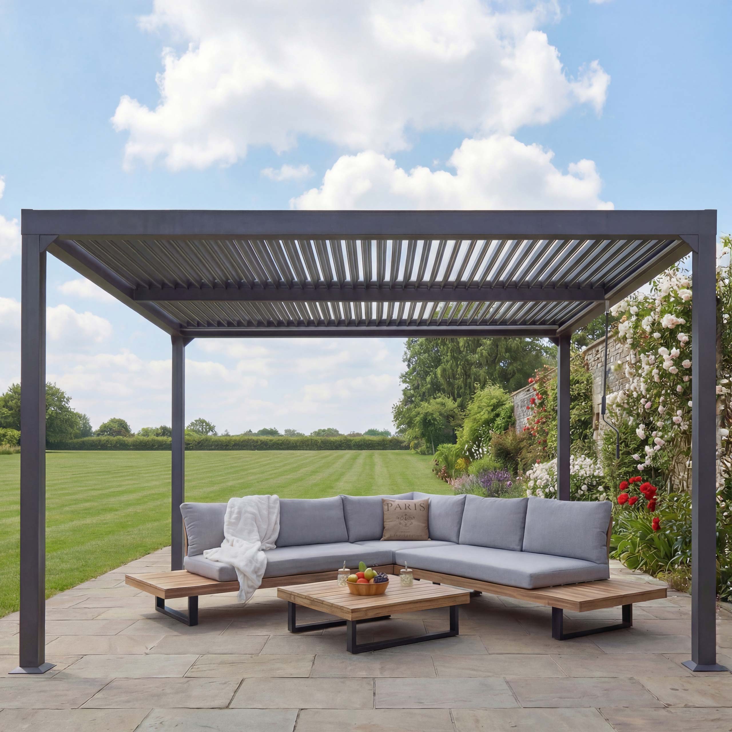 MCW Pergola MCW-L41, BxTxH: 306x368x224 cm, (1-tlg), Gesamtgewicht: ca. 103 kg, Mit Regenablauf