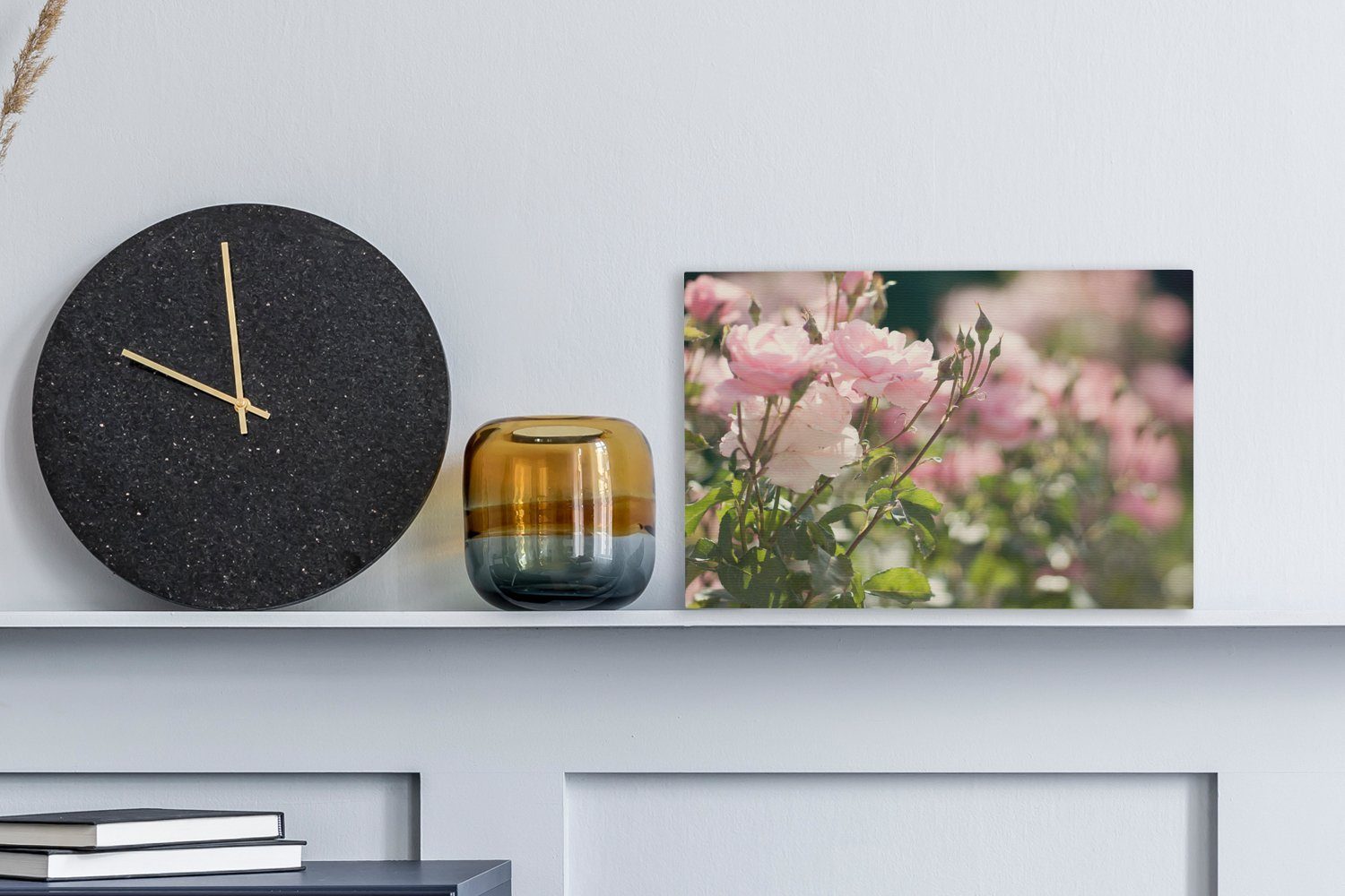 OneMillionCanvasses® Leinwandbild Rosen - Blumen - Rosa, Fotodruck (1 St), Leinwand Bilder Klein, Wand Dekoration Aesthetic 30x20 cm – Bild 2 von 5