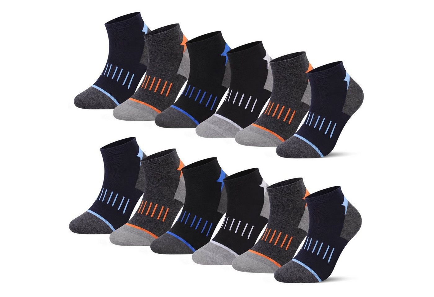 L&K Sportsocken 2303 (10er-Pack) Herren Sneaker Socken aus Baumwolle