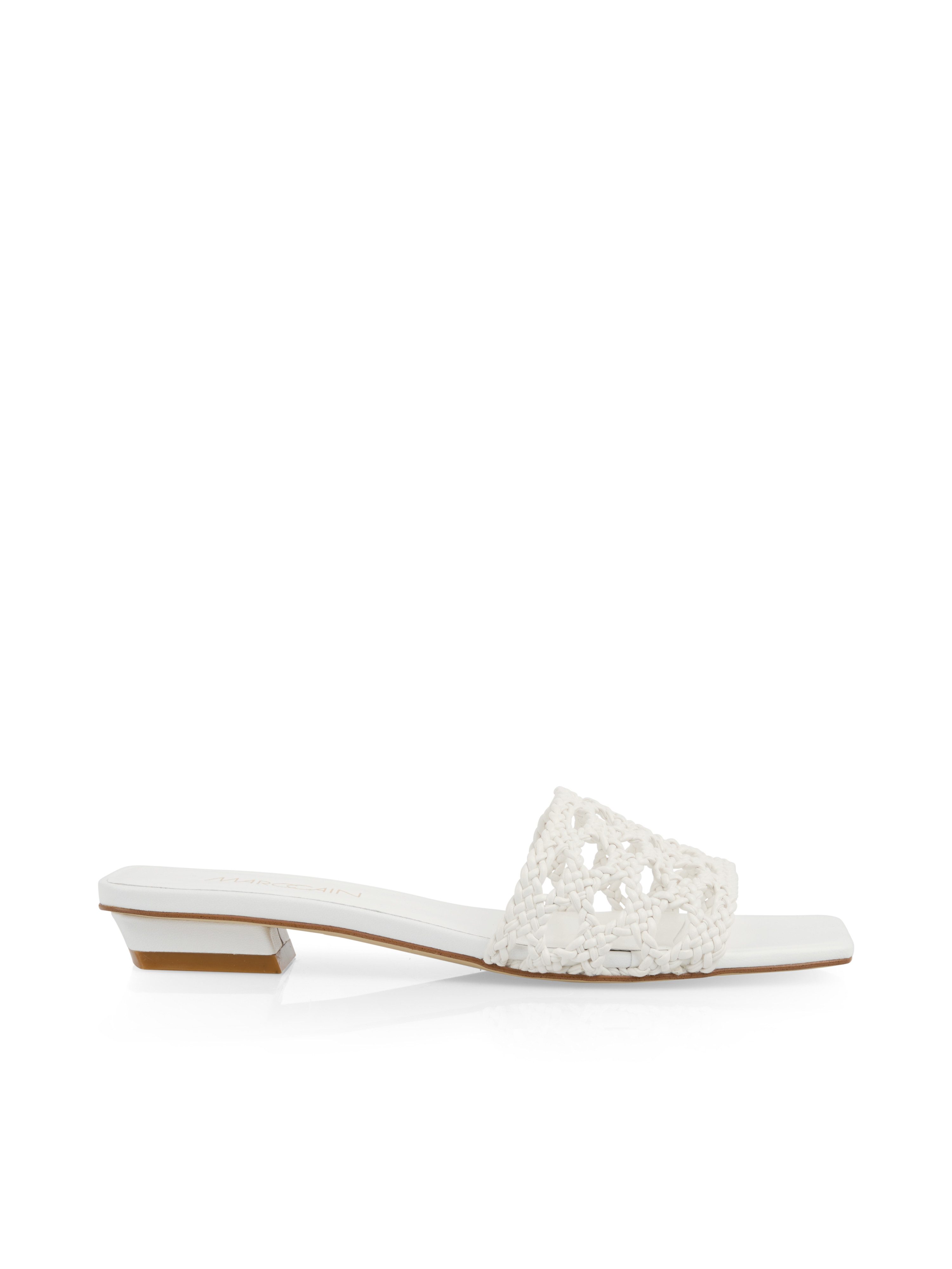 Marc Cain Collections Leo's Oasis Pantolette Blockabsatz, Hochzeitsschuh, Sommerschuh mit Lasercuts