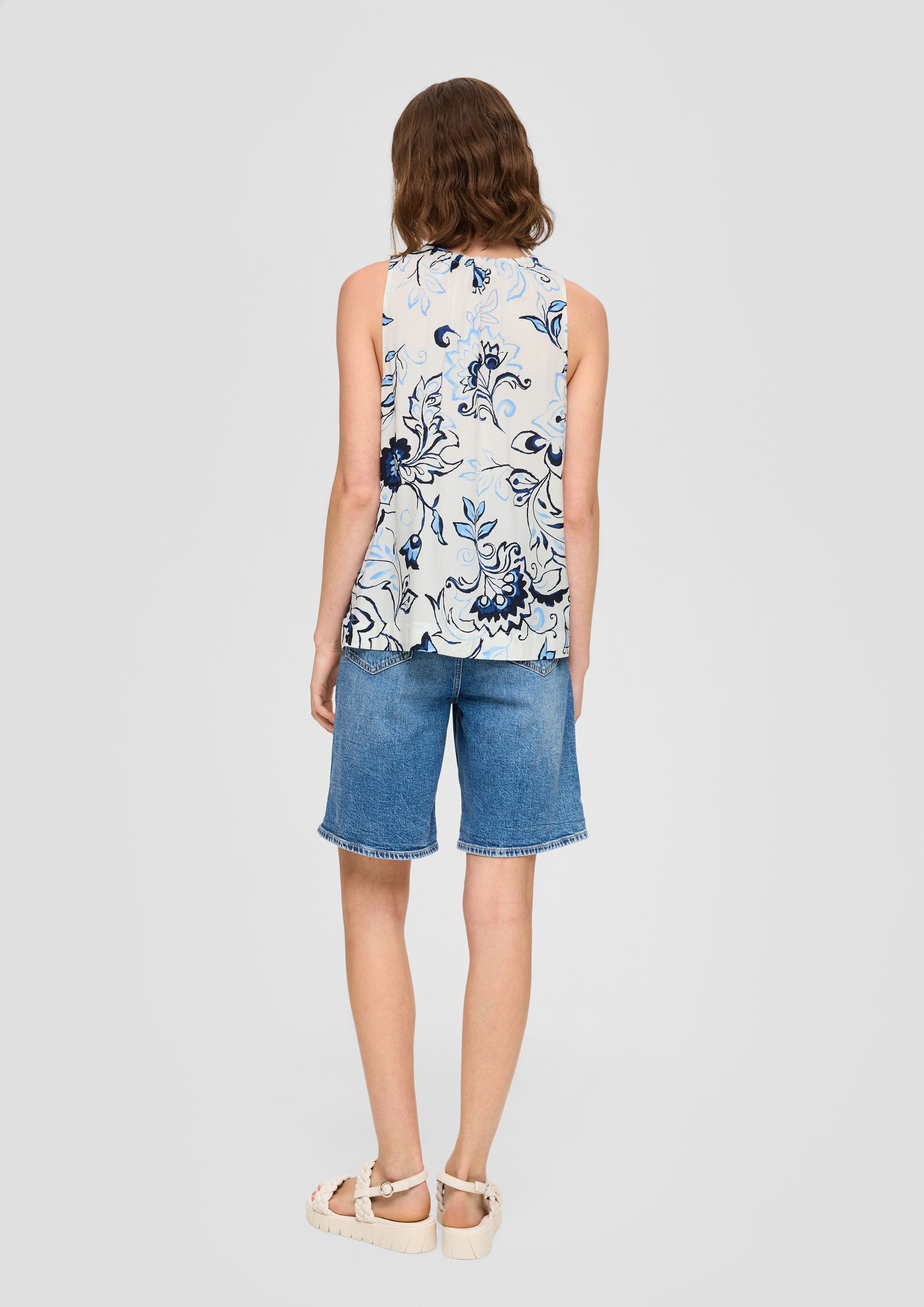 s.Oliver Blusentop Bluse Blusenshirt aus Viskose mit All-over-Print