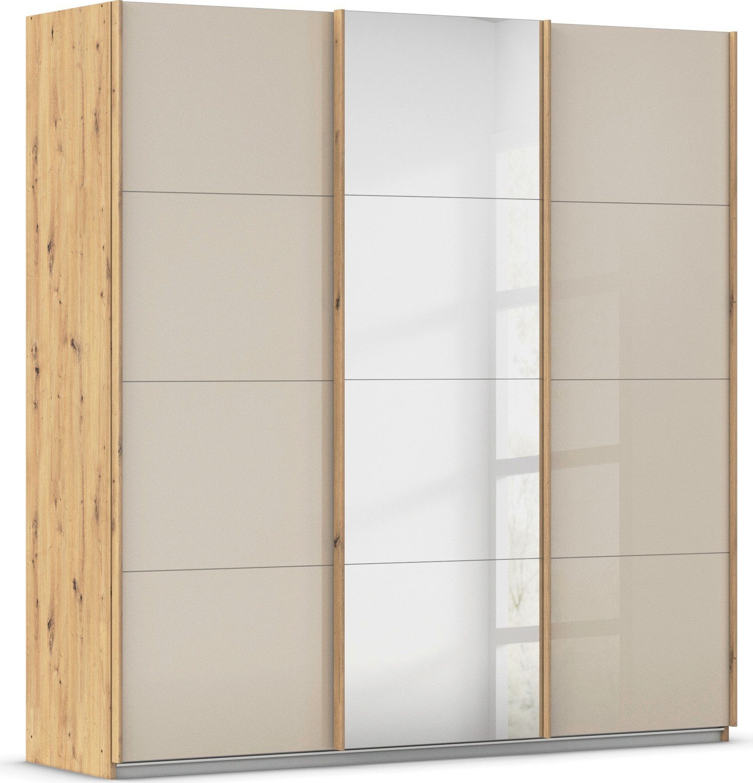 OTTO home Schwebetürenschrank Kleiderschrank Kleiderschränke Schrank Garderobe AGORDO mit Glasfront (Breiten 203/271/315/360 cm, Höhen 210/229 cm) durchdachte Innenausstattung, in 4 Breiten und 2 Höhen MADE IN GERMANY