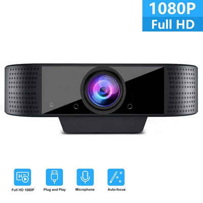 Daskoo Webcam Webkamera 30FPS FHD 1080p USB 2.0 Plug & Play, Full HD-Webcam (Mikrofon, mit Stativ für Laptop PC)