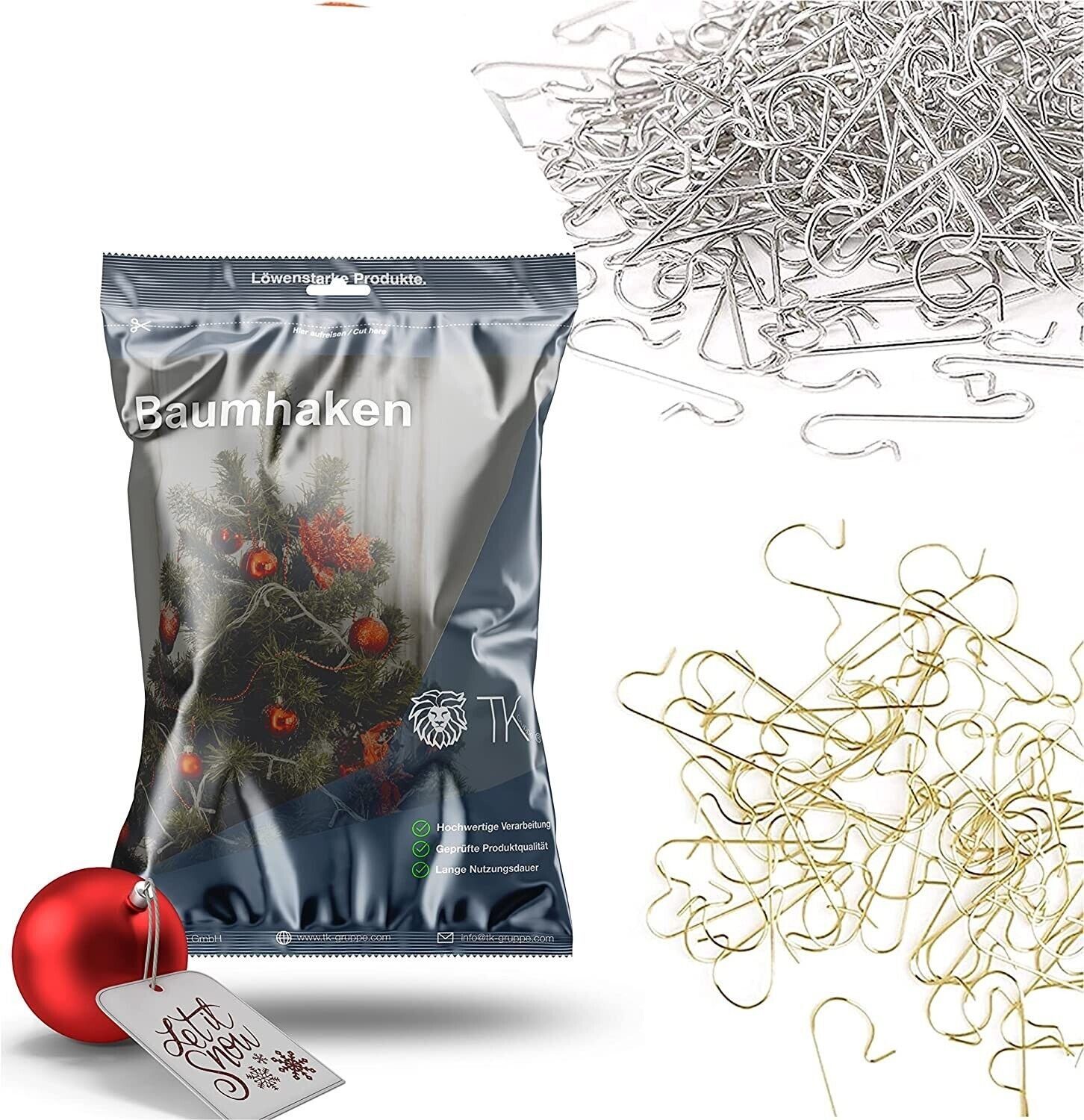 Weihnachtswunder® Christbaumschmuck 300x Haken Weihnachtsbaum Baumhaken günstig online kaufen