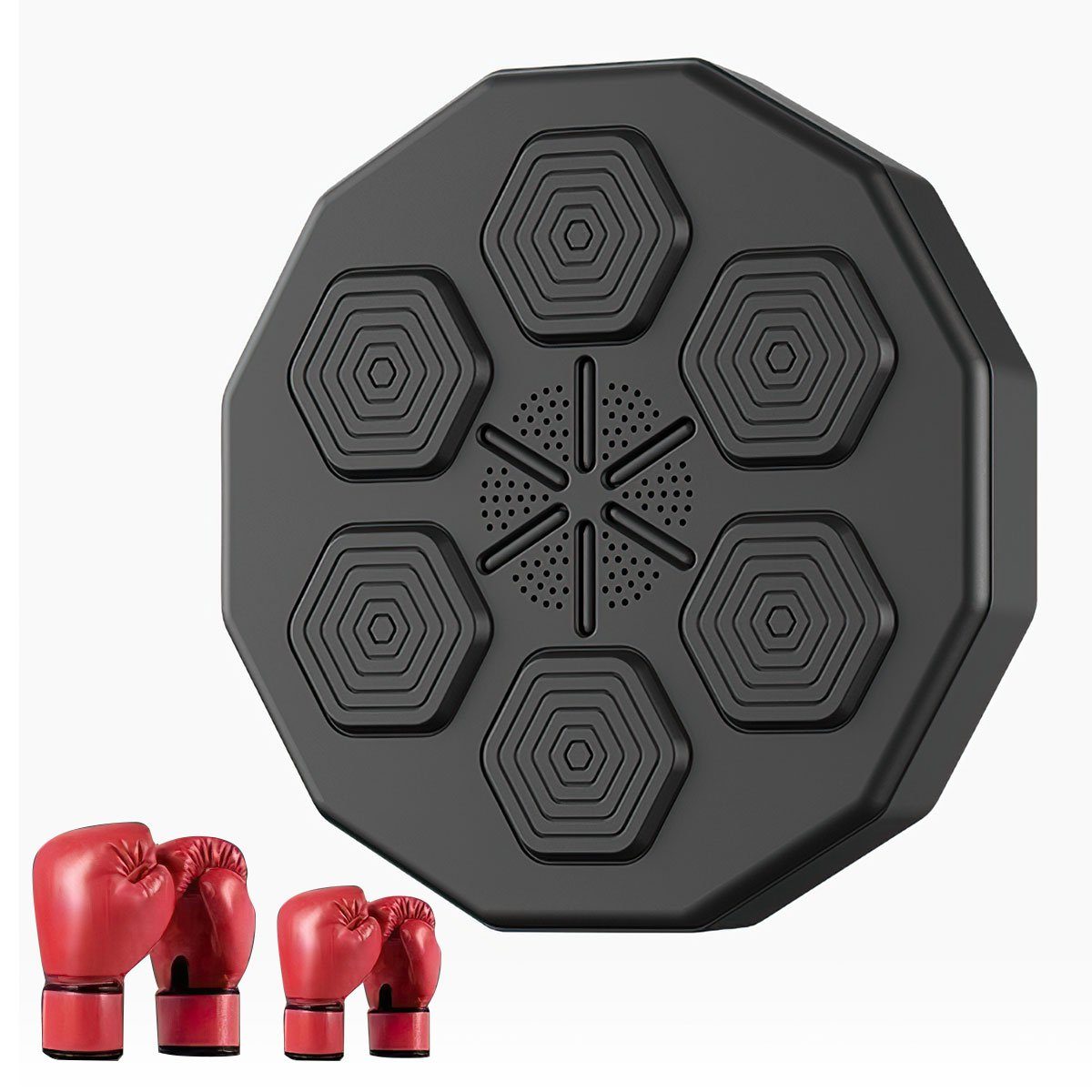 Welikera Kickboxhandschuhe Bluetooth-Musik-Boxscheibe, 440*440cm, für Erwachsene und Kinder Rot
