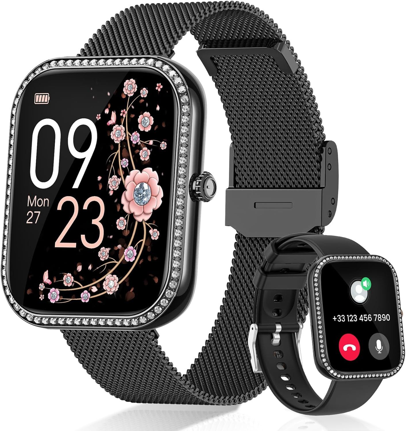 Damen's Telefonfunktion Fitness-Tracker IP68 Wasserdicht Smartwatch