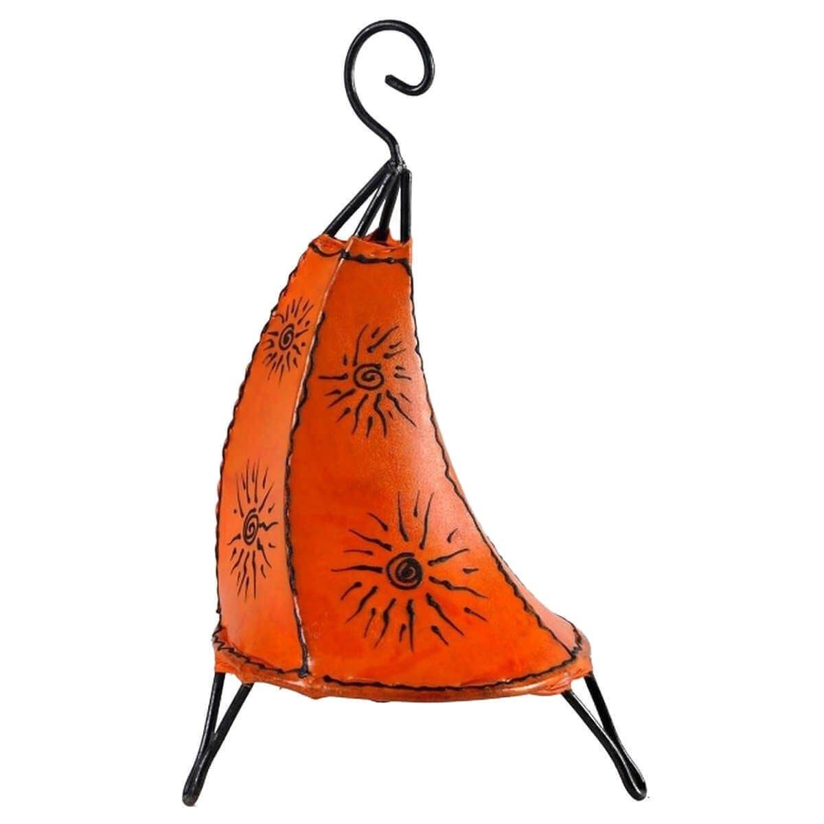 SIMANDRA Stehlampe Tissir Sonne 36 cm, Ambilight, ohne Leuchtmittel, Warmweiß, marokkanische Lederlampe Orange | Standleuchten