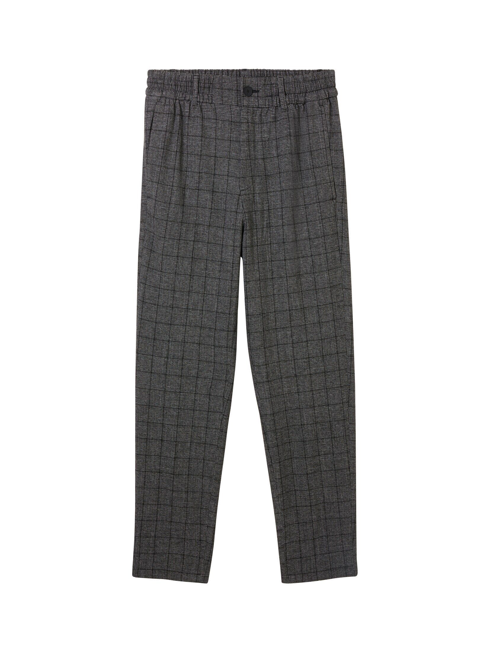 grindle check Denim Relaxed black Chinohose Chino TOM Tapered TAILOR