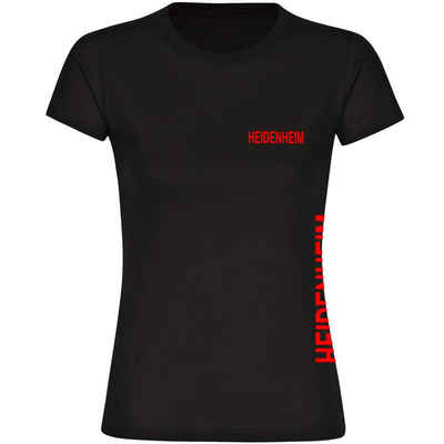 multifanshop T-Shirt Damen Heidenheim - Brust & Seite - Frauen