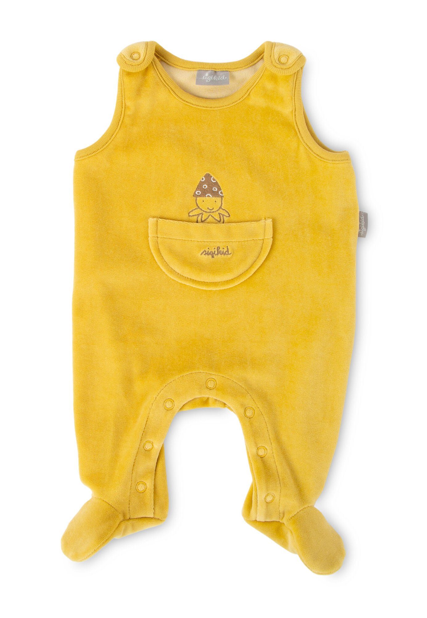 Sigikid Strampler Baby Einteiler Strampler aus Nicki Velours (1-tlg) gelb