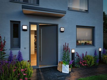 Paulmann LED Außen-Wandleuchte Padea IP44 198x71mm RGBW+ 8,2W 550lm 230V Anthrazit Kunststoff, LED fest integriert, Tageslichtweiß, Smart Home Zigbee 3.0 Dämmerungssensor