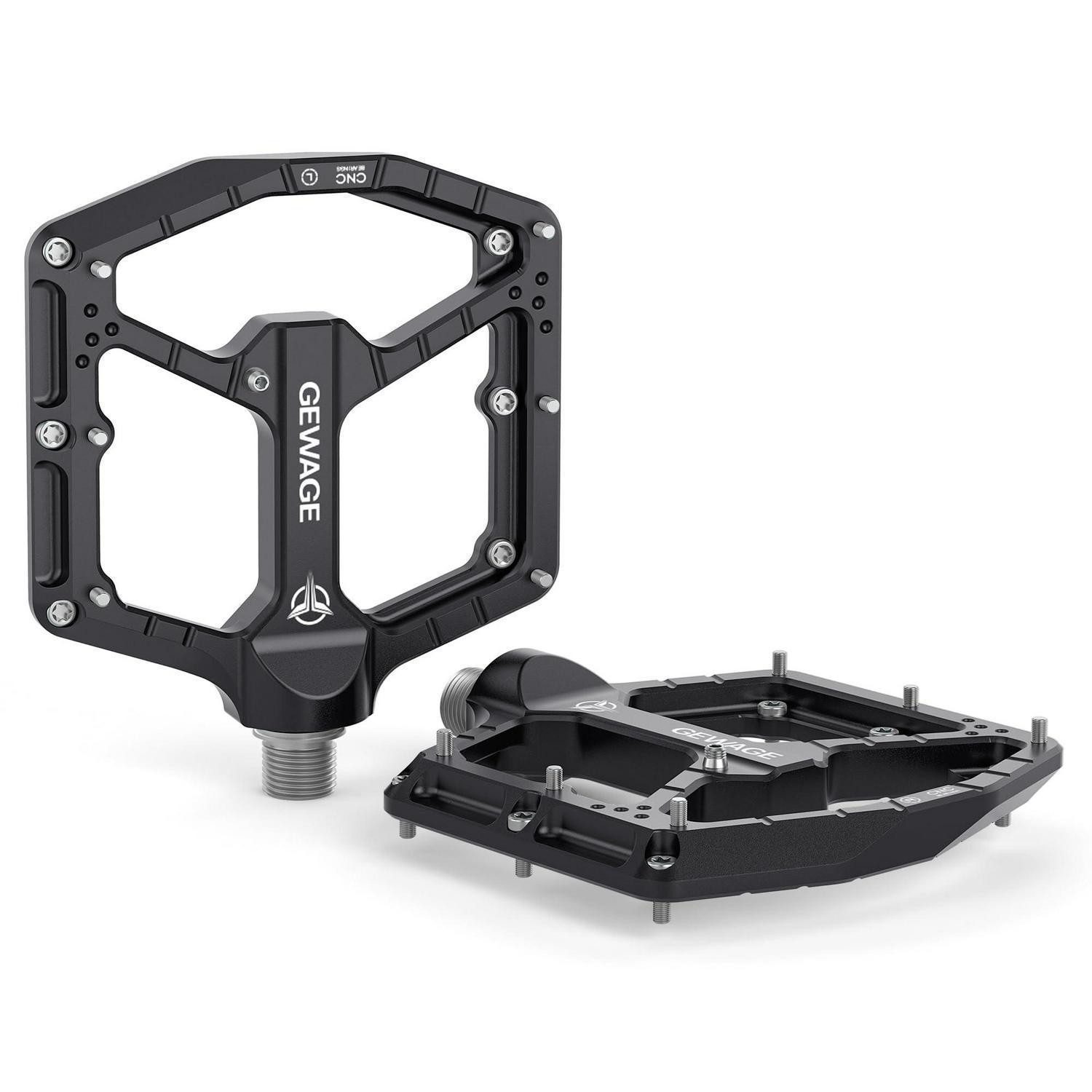 LuxusKollektion Plattformpedale MTB Pedale Profi ultraflach 14 Pins Schwarz
