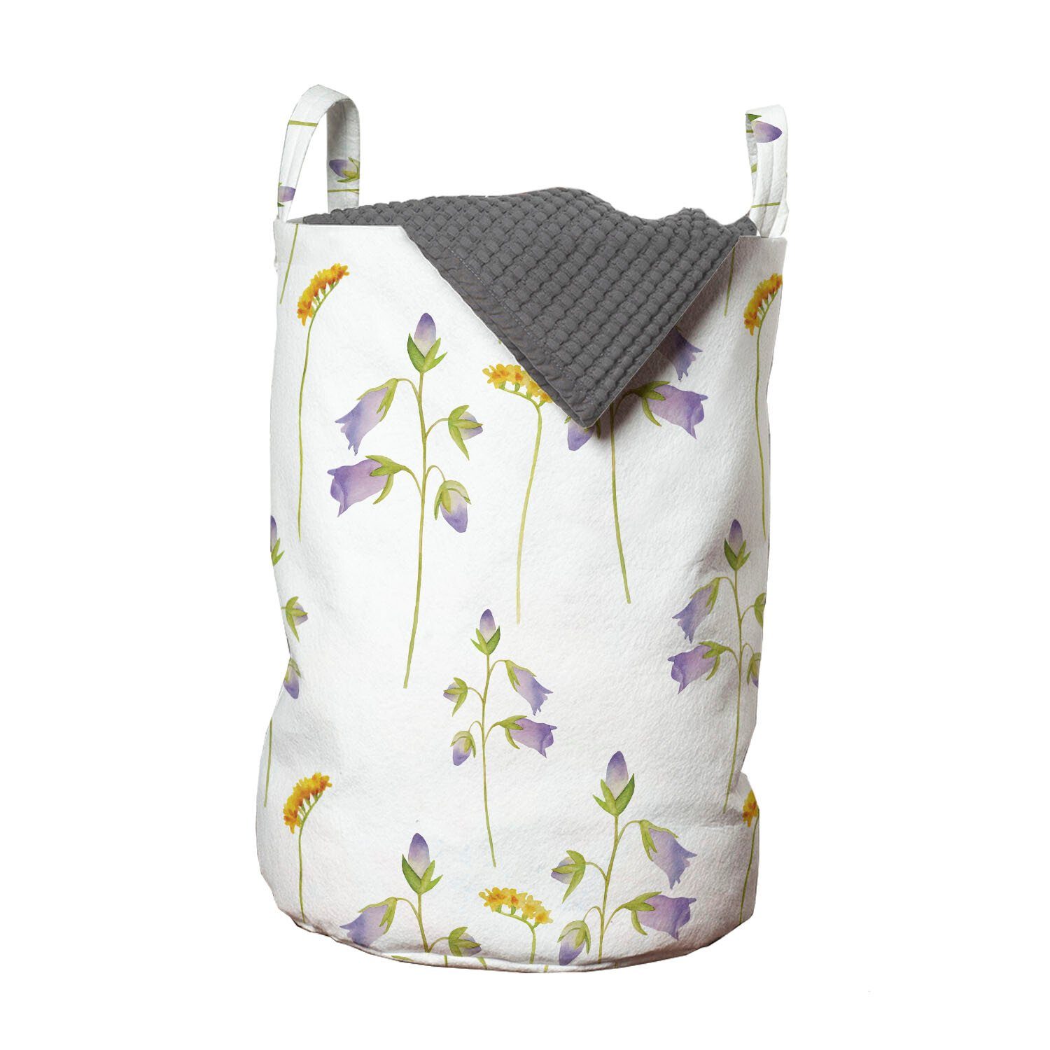 Abakuhaus Wäschesäckchen Wäschekorb mit Griffen Kordelzugverschluss für Waschsalons, Blumen Einfache Frühling Tone Blumen