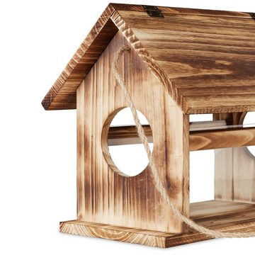 relaxdays Vogelhaus Vogelfutterhaus aus Holz
