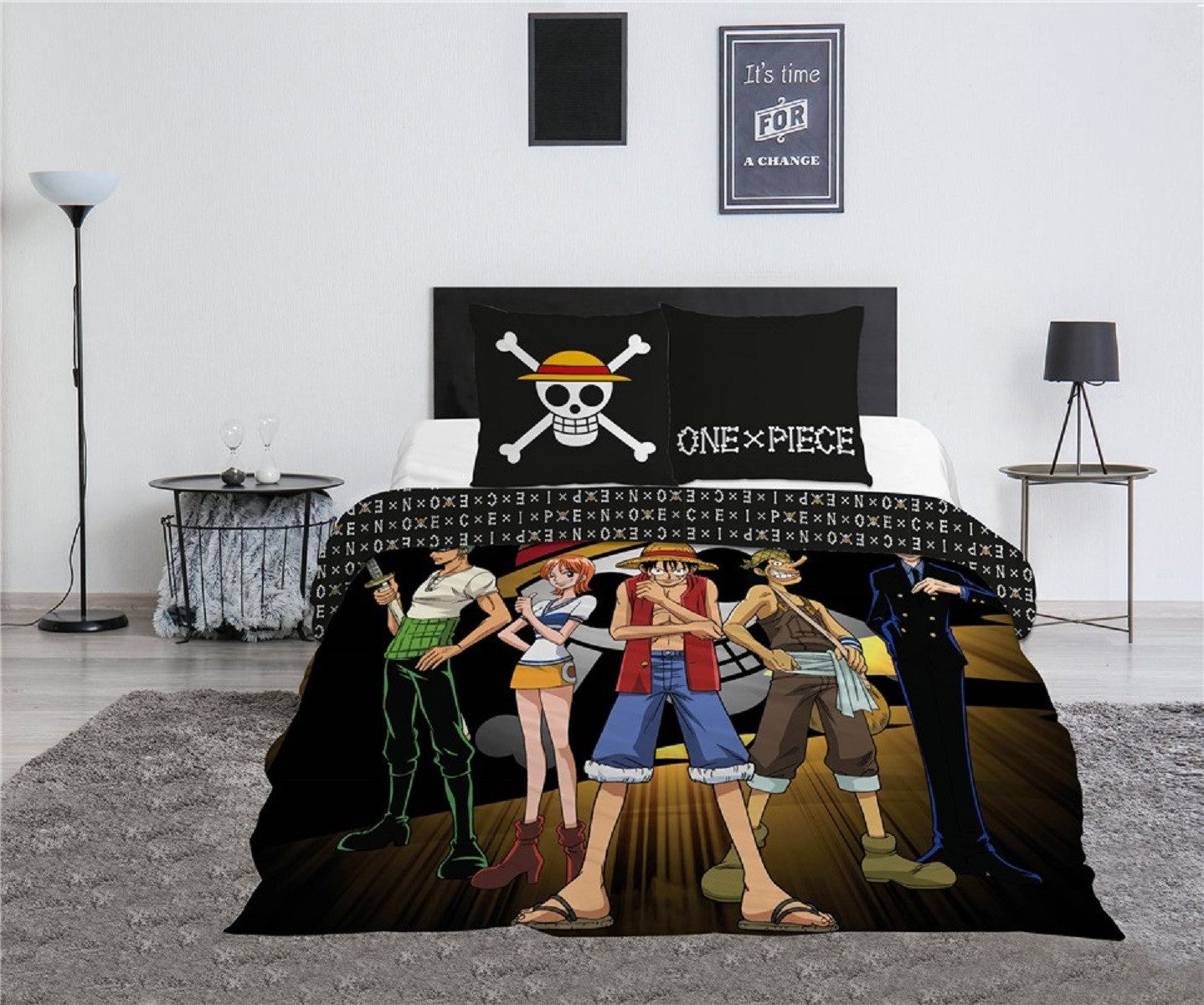 One Piece Bettwäsche 3-teiliges Set – Decken- und Kissenbezug 240x220 + 65x günstig online kaufen