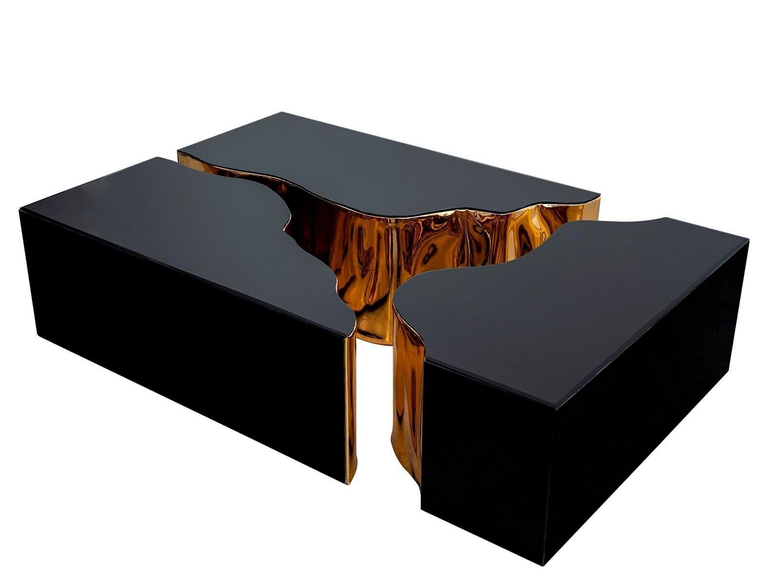 JVmoebel Couchtisch Dreiteiliger Couchtisch Wohnzimmermöbel Luxus Tisch Schwarz Modern (1-St., Couchtisch), Made in Europa