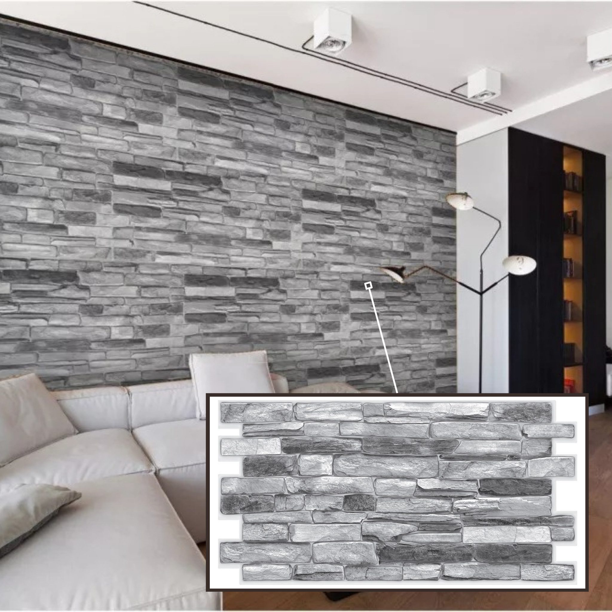 STM Company 3D Wandpaneel 3D-Wandpaneele PVC, Schiefer Optik, 1-20 Platten - 0.5-10 m², (1-tlg) Für Wohnzimmer, Küche & Bad, Einfache DIY-Montage