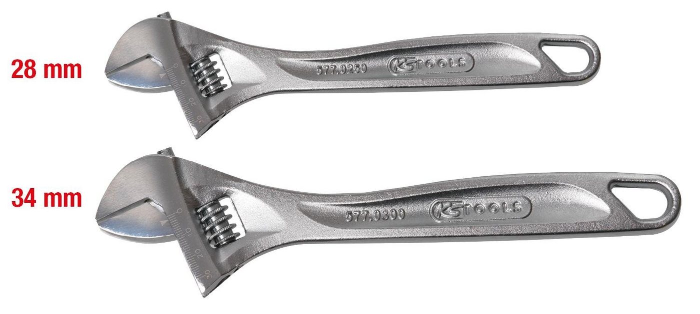 Thumbnail - KS Tools Maulschlüssel Rollgabelschlüssel-Satz, verstellbar, 2-tlg