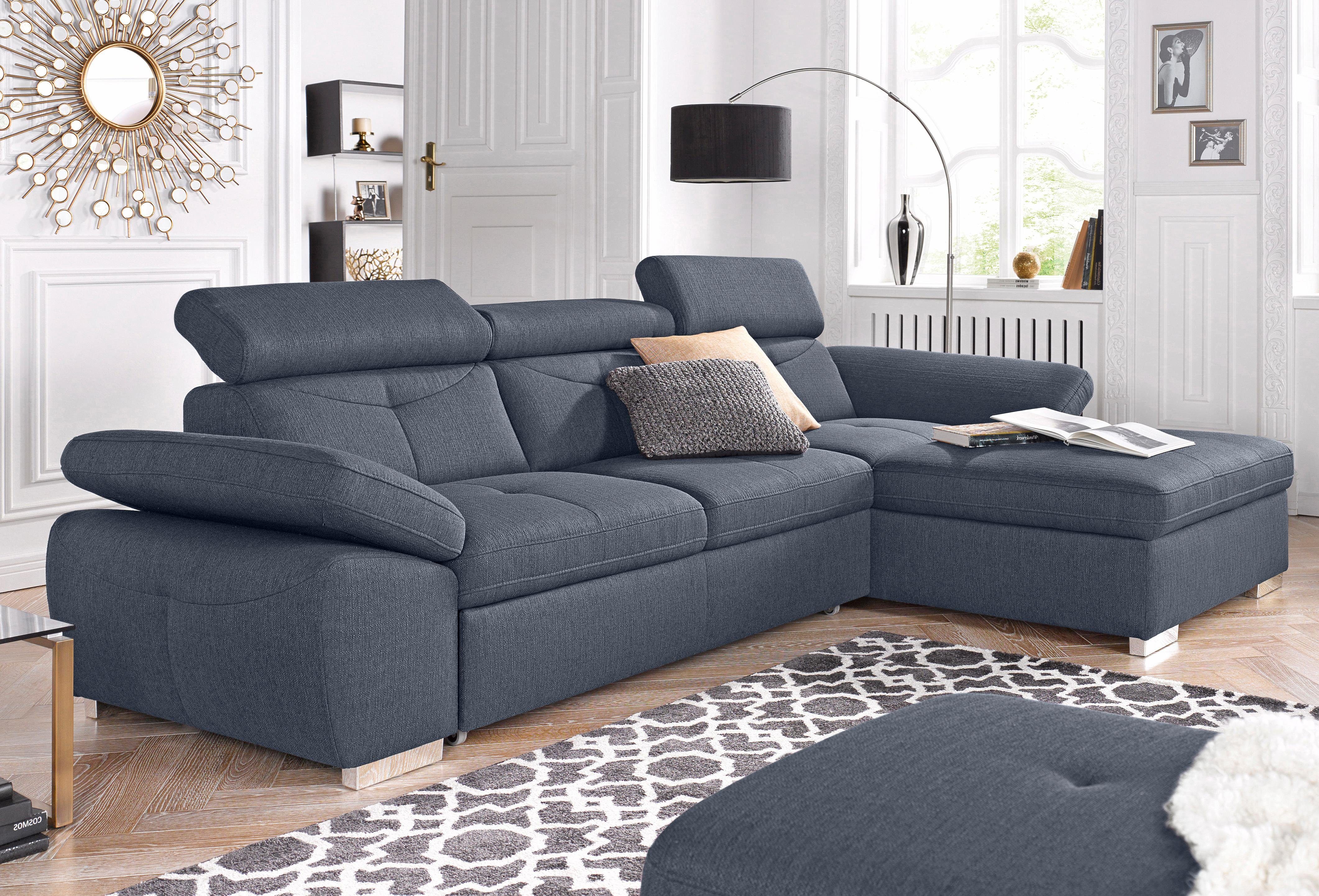 exxpo - sofa fashion Ecksofa Spring, super bequem, mit Armteil- und Kopfteilfunktion, L-Form, wahlweise mit Bettfunktion und Bettkasten