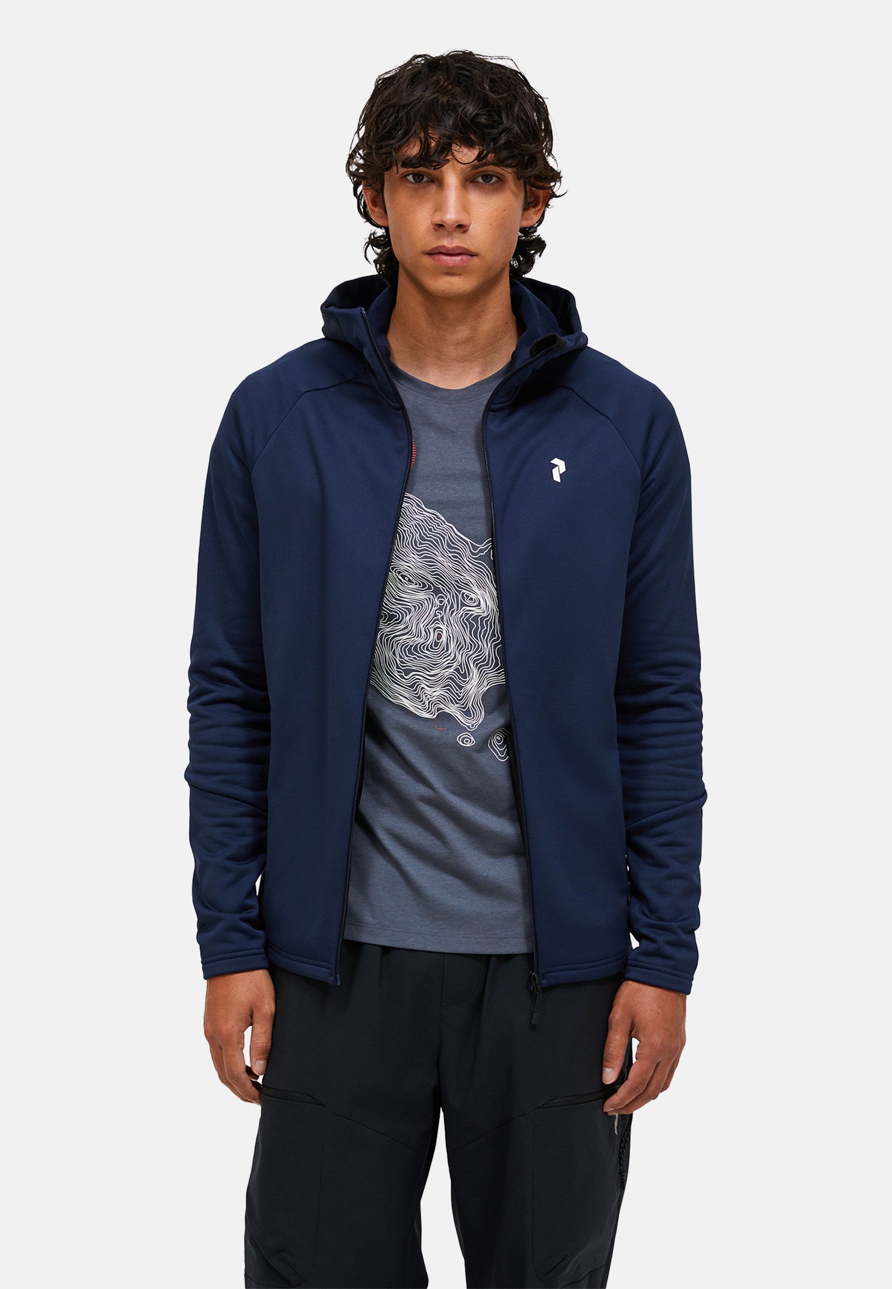 Peak Performance Fleecejacke M Rider Essentials Midlayer Zip Hood mit sportivem Design