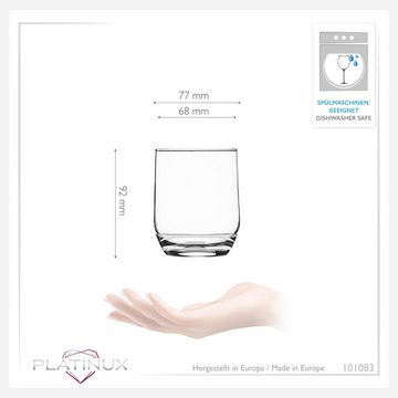 PLATINUX Glas Elegante Trinkgläser Set 6 Teilig, Glas, 240ml Wassergläser Saftgläser Whiskeygläser Spülmaschinenfest