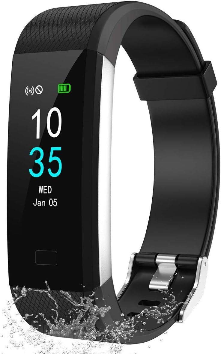 LEBEXY Fitnessband (Android iOS), Herzfrequenzmesser Blutdruckmessung Kalorienzähler, IP68 Wasserdichter