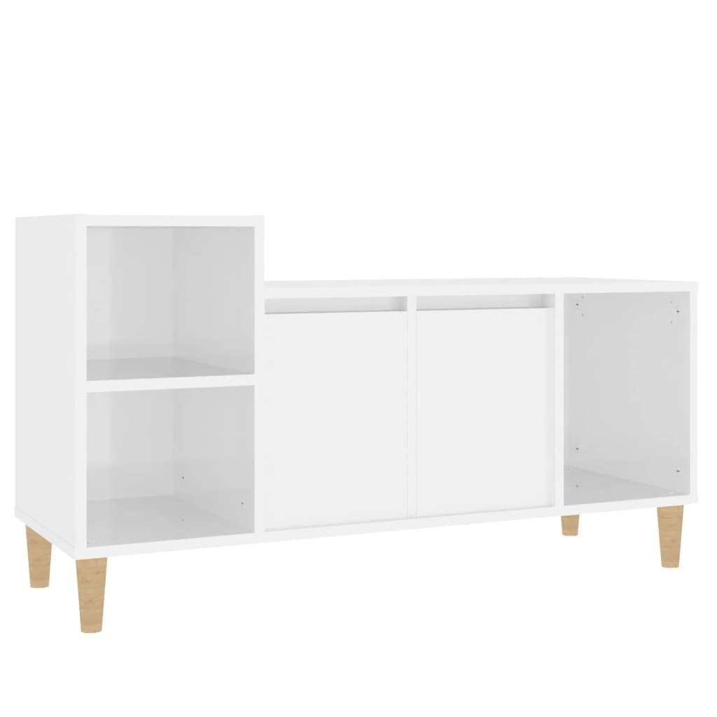 Holzwerkstoff furnicato Hochglanz-Weiß TV-Schrank 100x35x55 cm