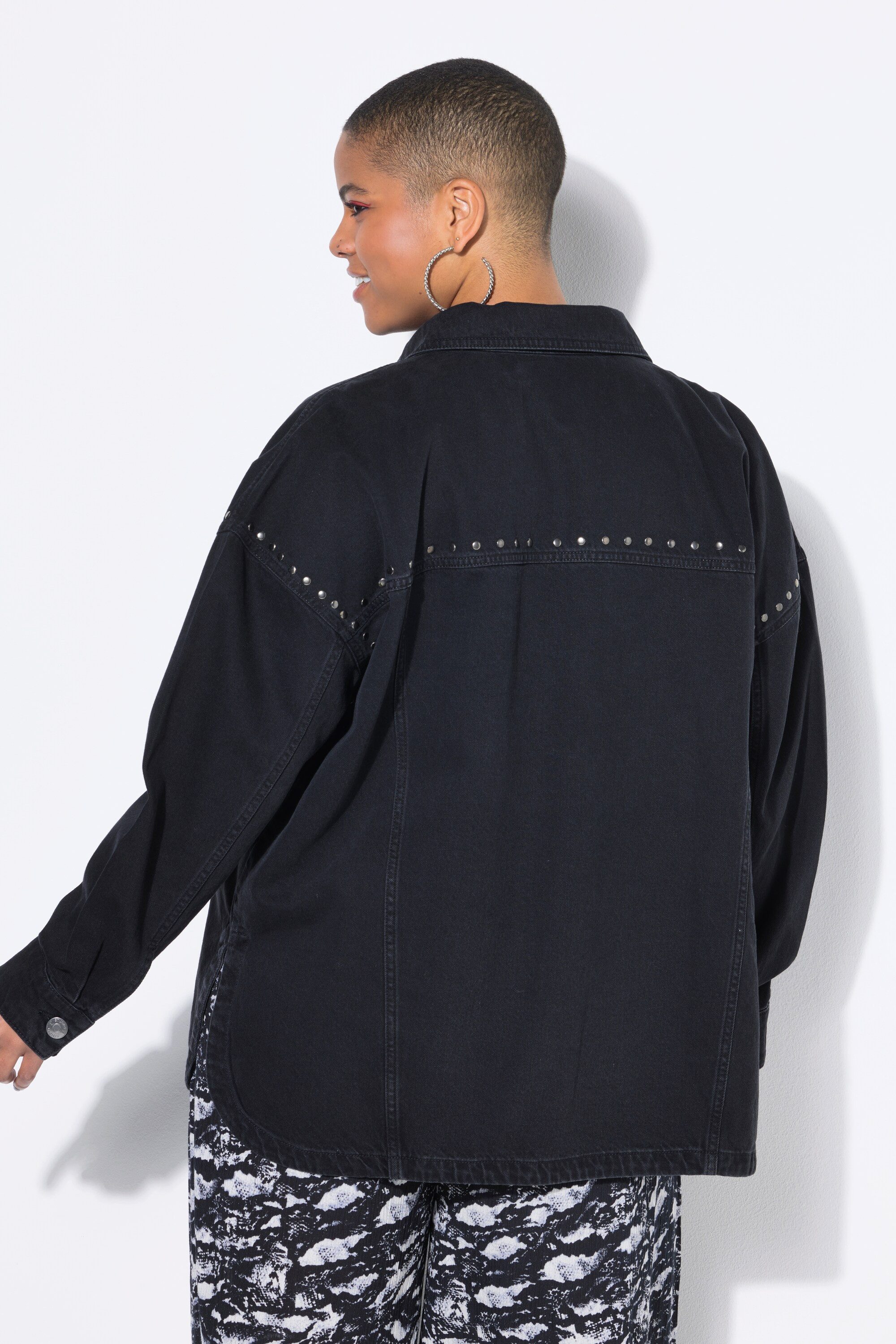 Studio Untold Hemdbluse Jeanshemd oversized Ziernieten