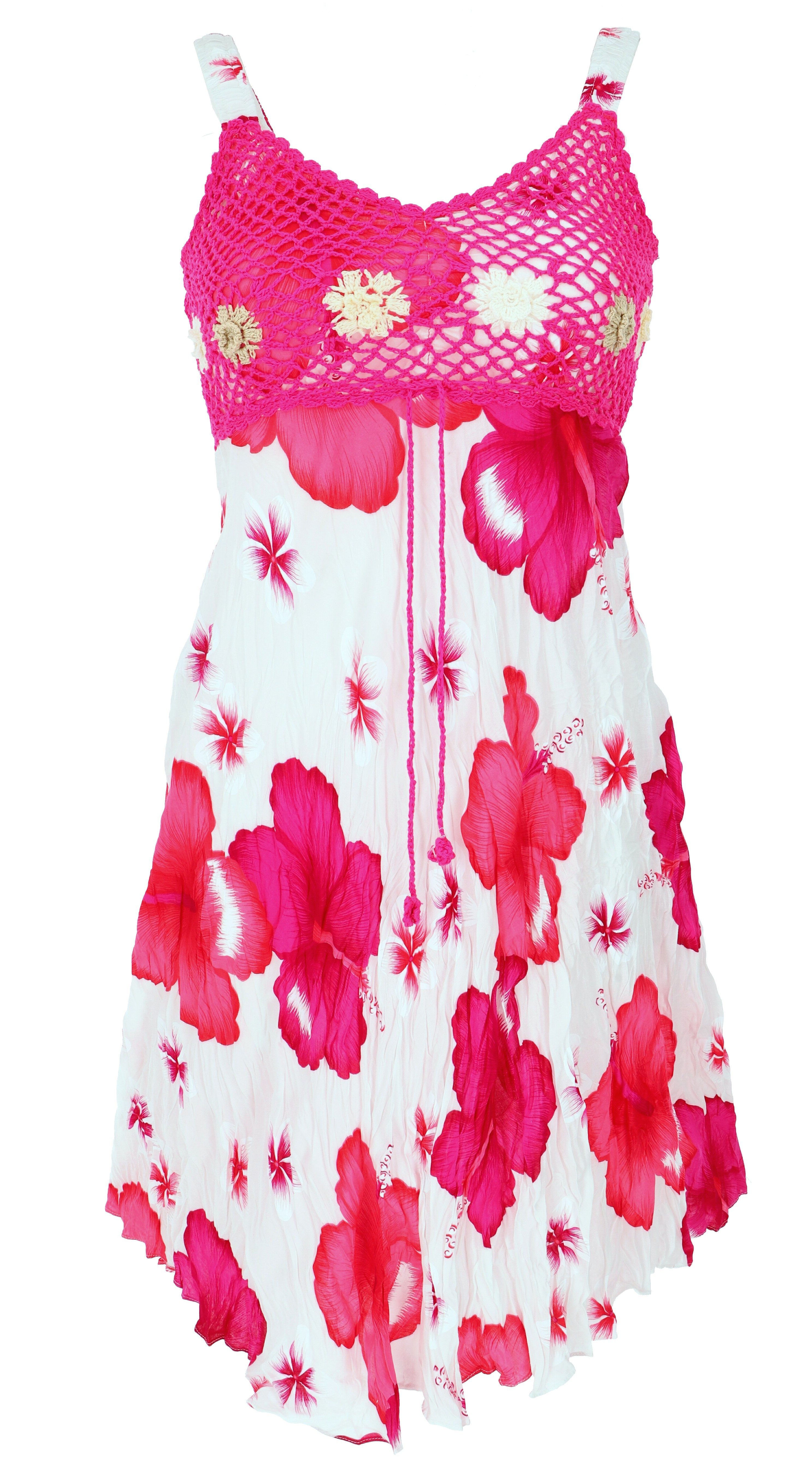 Guru-Shop Midikleid Boho Minikleid, Sommerkleid Hawaii,.. alternative Bekleidung