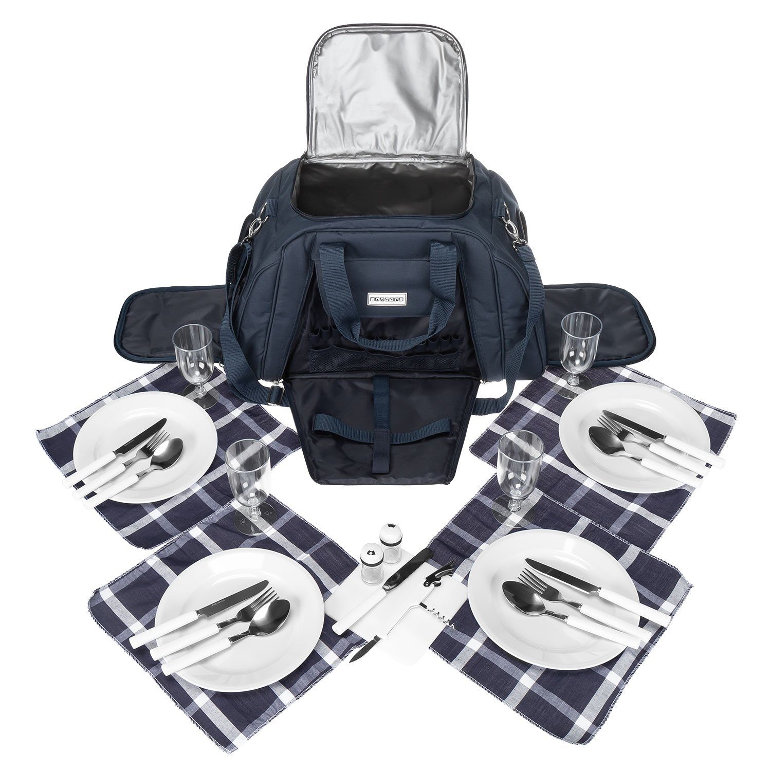 Picknickkorb Picknicktasche für 4 Personen 29-teilig