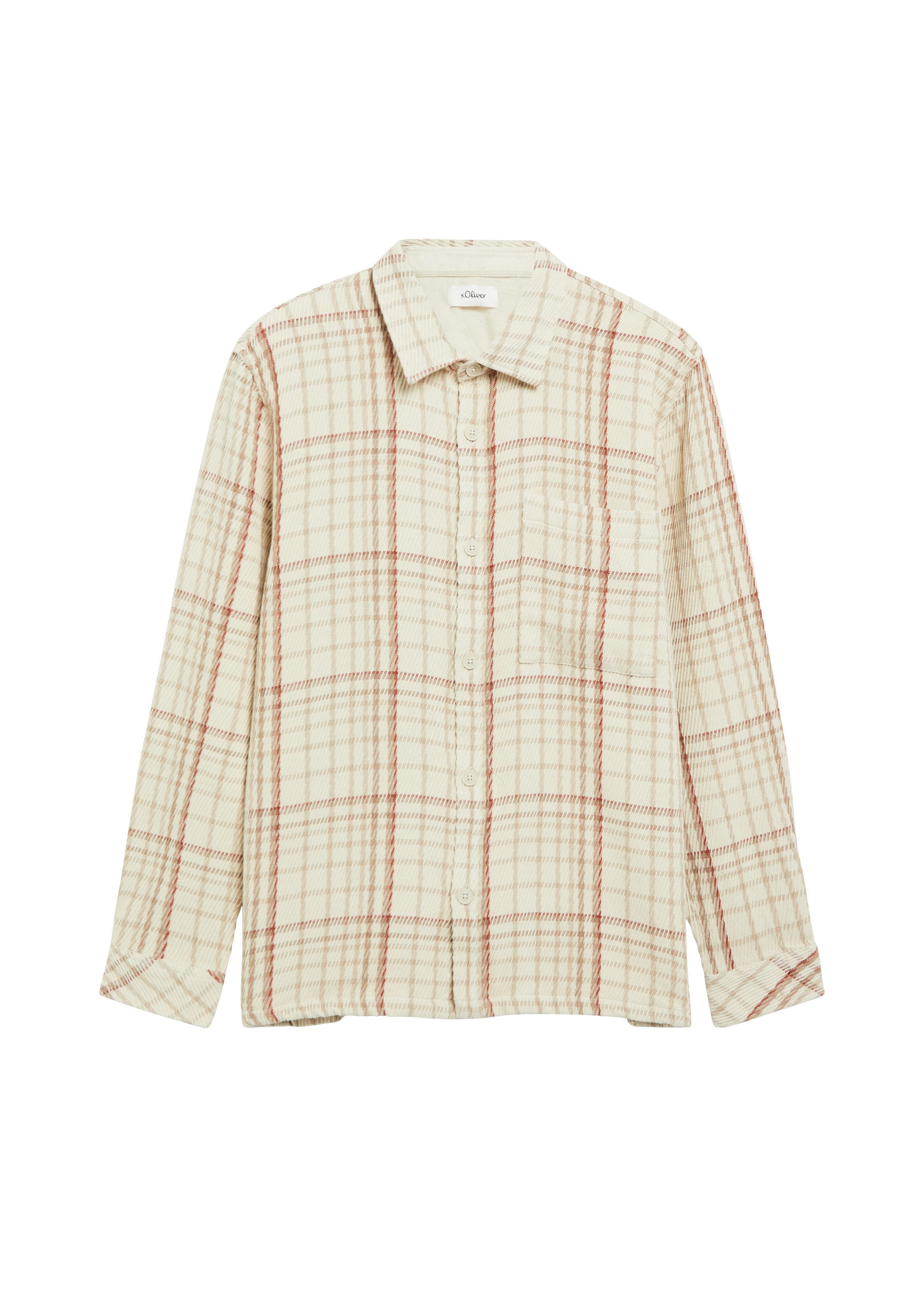 s.Oliver Hemdjacke Hemd Strukturiertes Karo-Overshirt mit Brusttasche – Bild 2 von 5