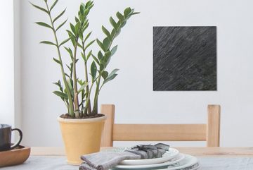 OneMillionCanvasses® Leinwandbild Naturstein - Industriell - Schiefer - Strukturiert - Grau, (1 St), Leinwand Bilder für Wohnzimmer Schlafzimmer