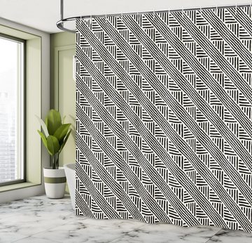 Abakuhaus Duschvorhang Moderner Digitaldruck mit 12 Haken auf Stoff Wasser Resistent Breite 175 cm, Höhe 180 cm, Stammes Chevron Design-Linien