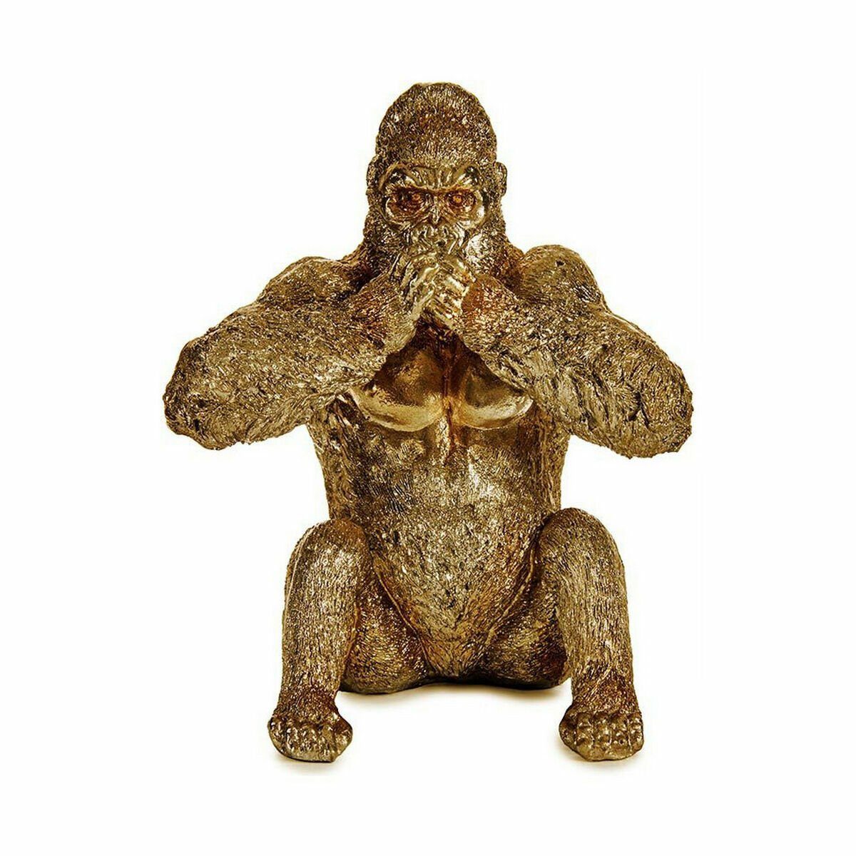 Gift Decor Dekoobjekt Deko-Figur Gorilla cm 11 Yoga 16,2 x 18 Stück x 12 Gold