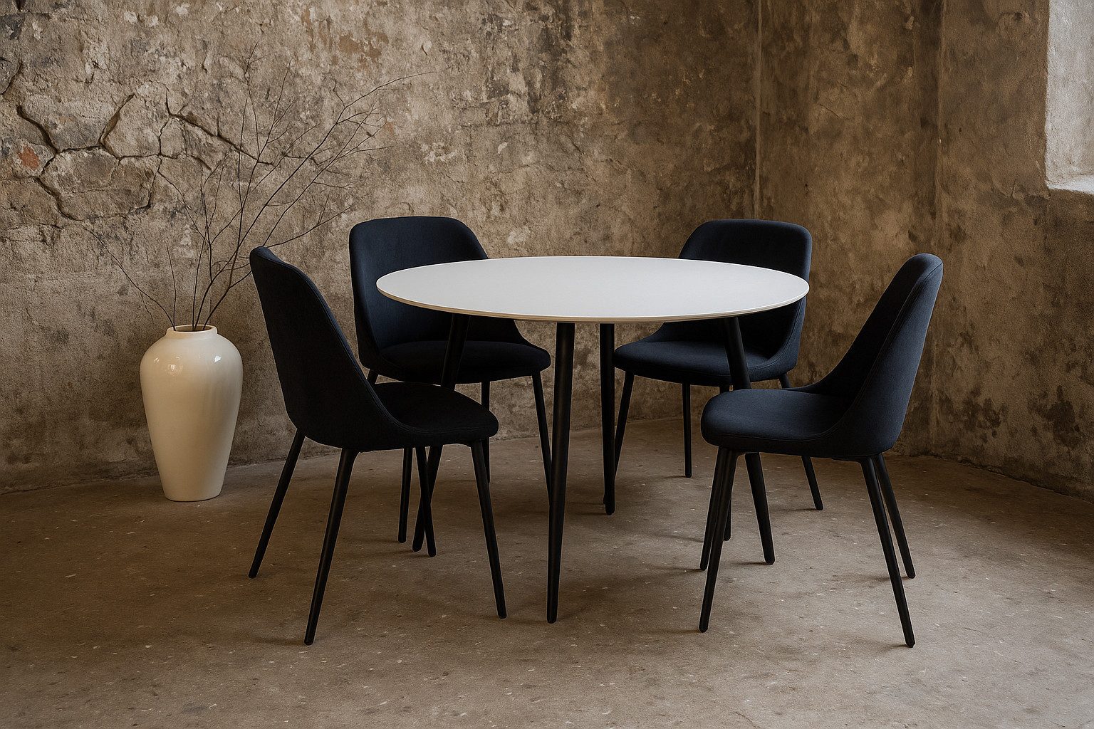 BOURGH Esstisch PLAZA runder Esstisch Ø100cm - Esszimmertisch in modernem Design, Füße sind höhenverstellbar