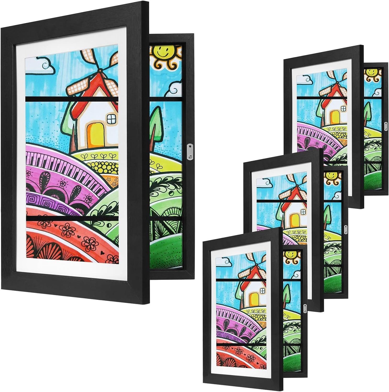 EUGAD Bilderrahmen-Set, (4 St), 3D Bilderrahmen zum Befüllen, A4 Objektrahmen