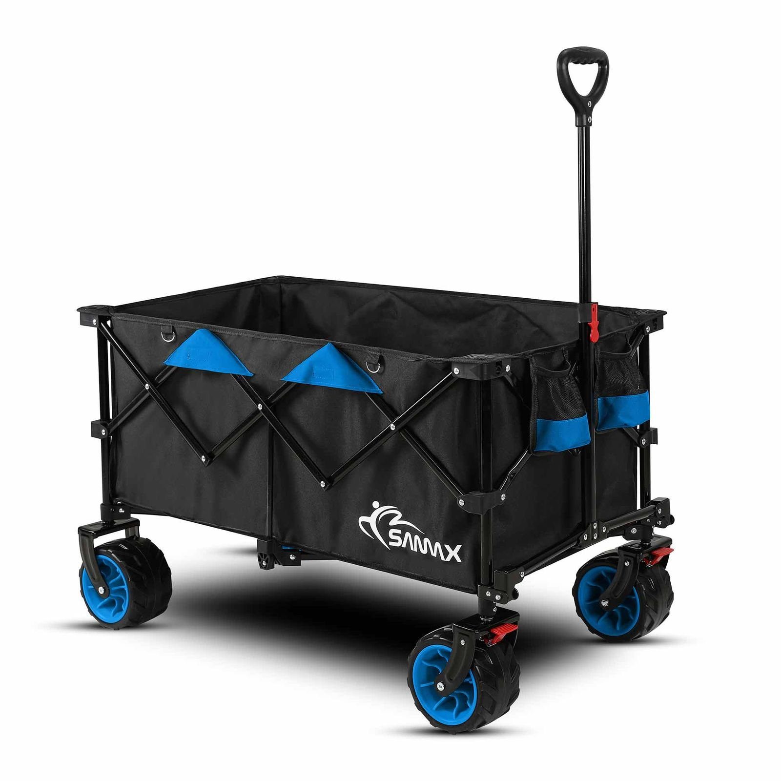 Offroad SAMAX Travel Faltbarer - Black - Schwarz/Blau Edition Bollerwagen Bollerwagen