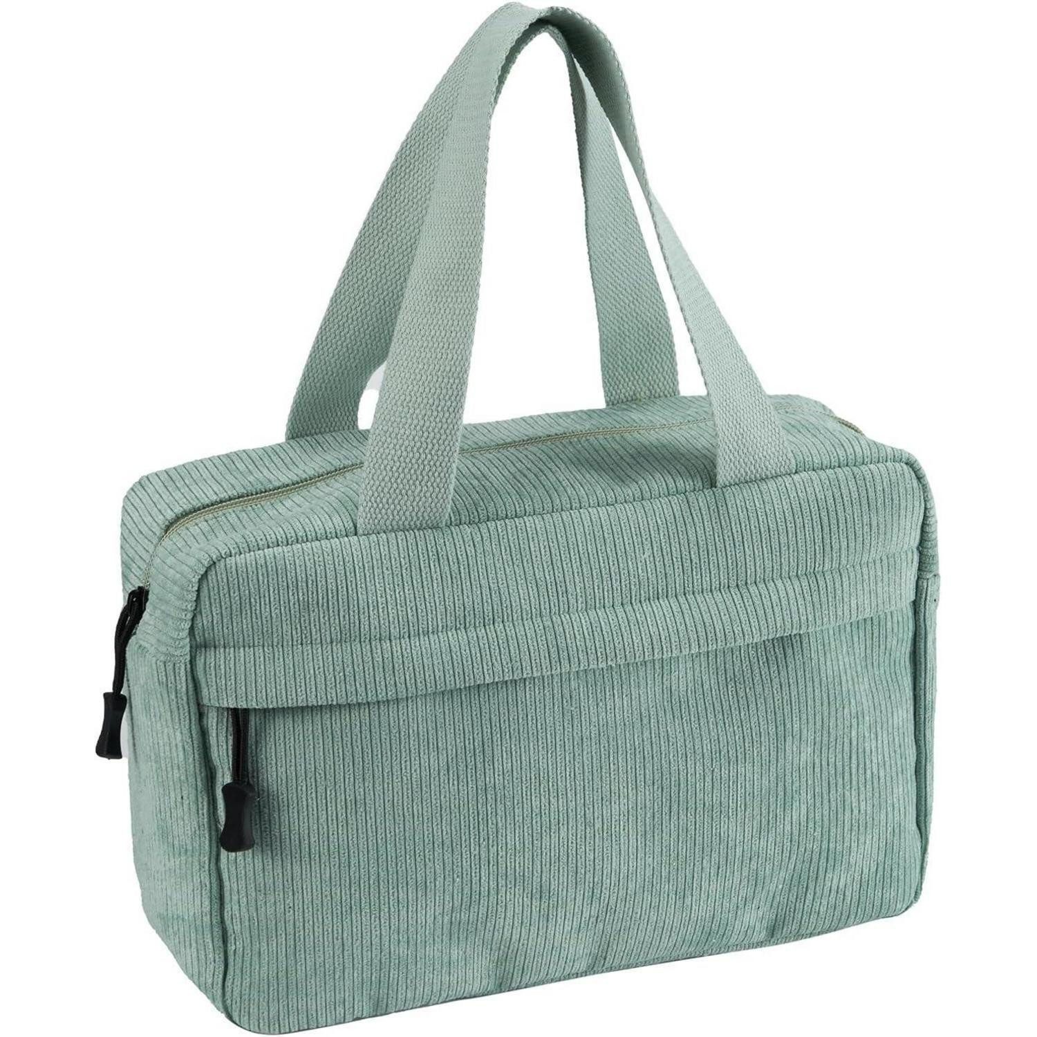 LuxusKollektion Kosmetiktasche Kulturtasche Kosmetiktasche Cord Damen Reise Makeup Green-2