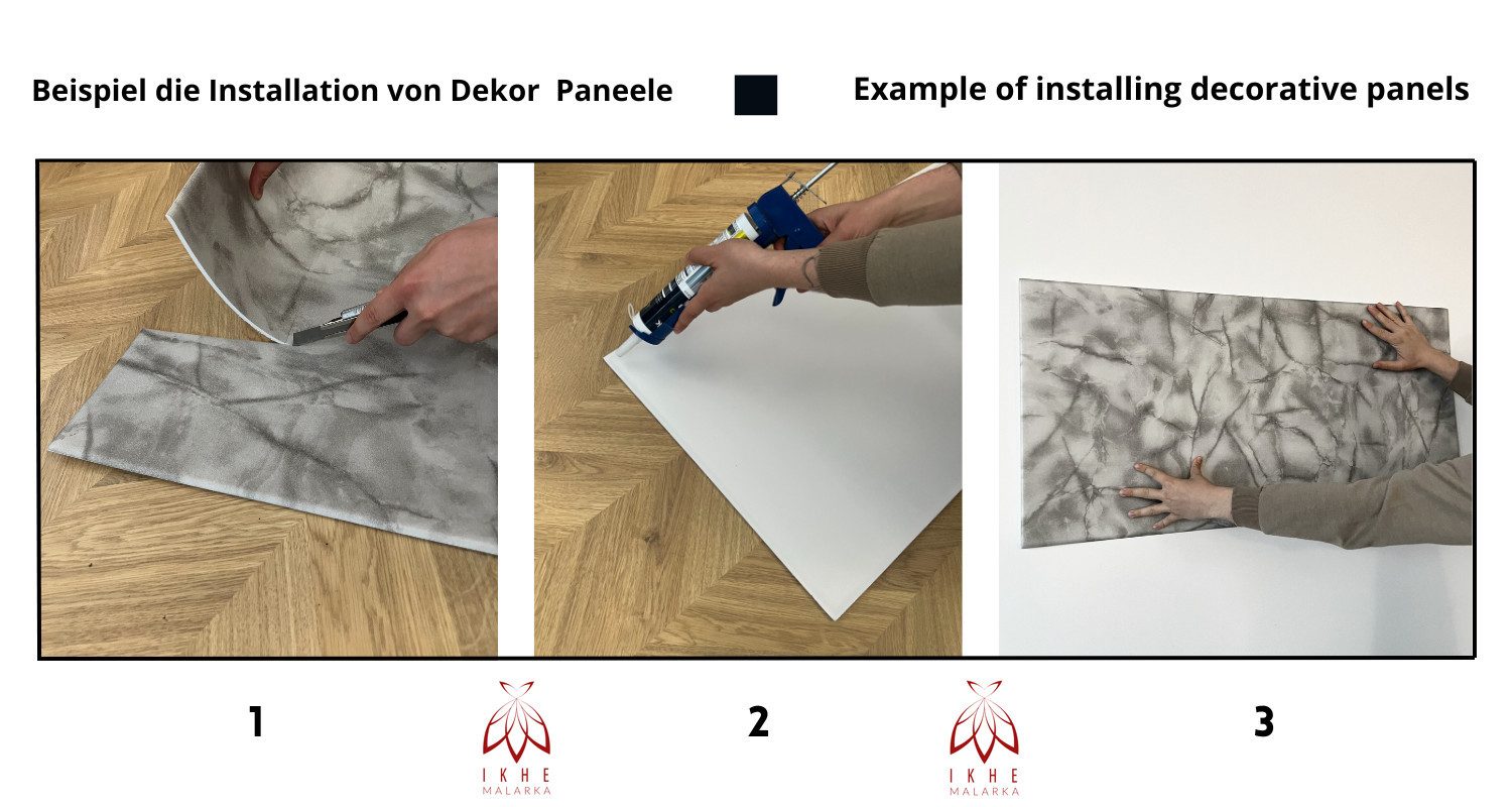 IKHEMalarka 3D Wandpaneel Betonoptik Marmor Ziegel aus Polystyrol Styropor XPS, BxL: 50,00x100,00 cm, 0,50 qm, (1 Stück, 0,5m) Deckenpaneelen - 3mm dick - 100x5 – Bild 5 von 5