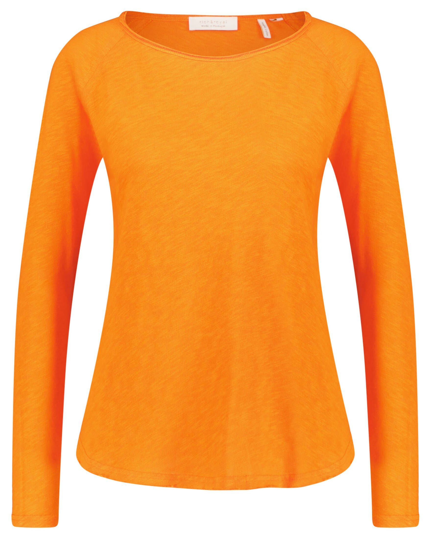 Rich & Royal T-Shirt Damen Langarmshirt ORGANIC HEAVY JERSEY (1-tlg) koralle (73) | Rundhalsshirts