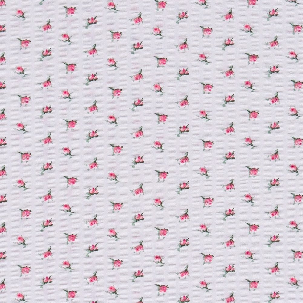 Carpe Sonno Bettwäsche Seersucker 135 x 200 155 x 220 Blumen Bettwäsche Sommer 100% Baumwolle, Seersucker, 2 teilig, Blumen Bettbezug mit Reißverschluss & OEKO-TEX Rosa Weiß 135x200