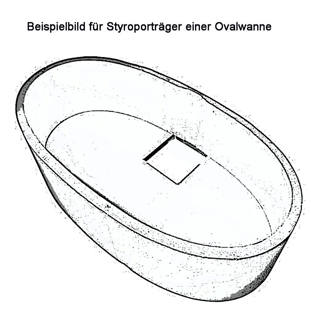 HAK24 Badewanne ASTRA ovale Badewanne mit Wannenfüßen, 165x75x48 cm