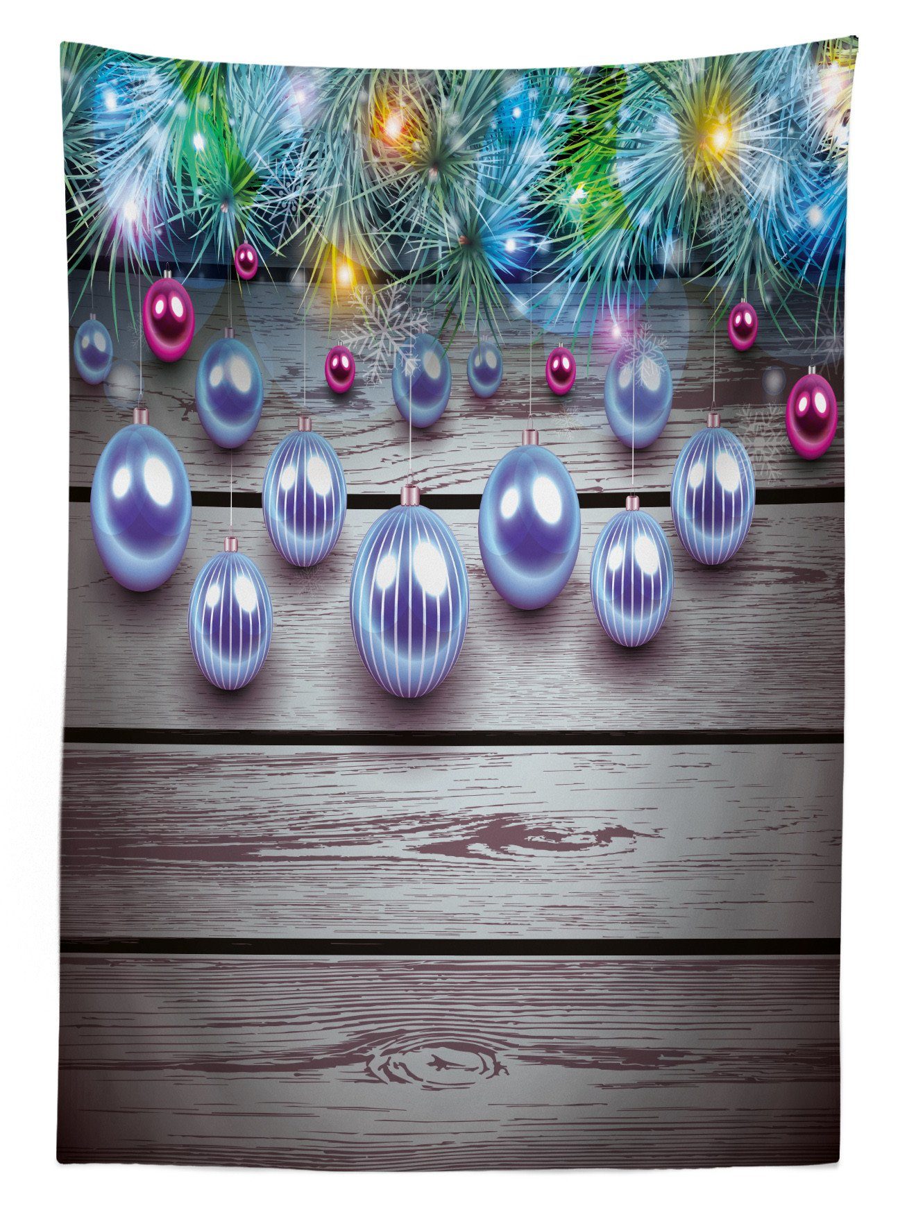Bereich geeignet Weihnachten Farben, Farbfest den Außen Waschbar Klare Abakuhaus auf Für Vivid Zweige Holz Tischdecke