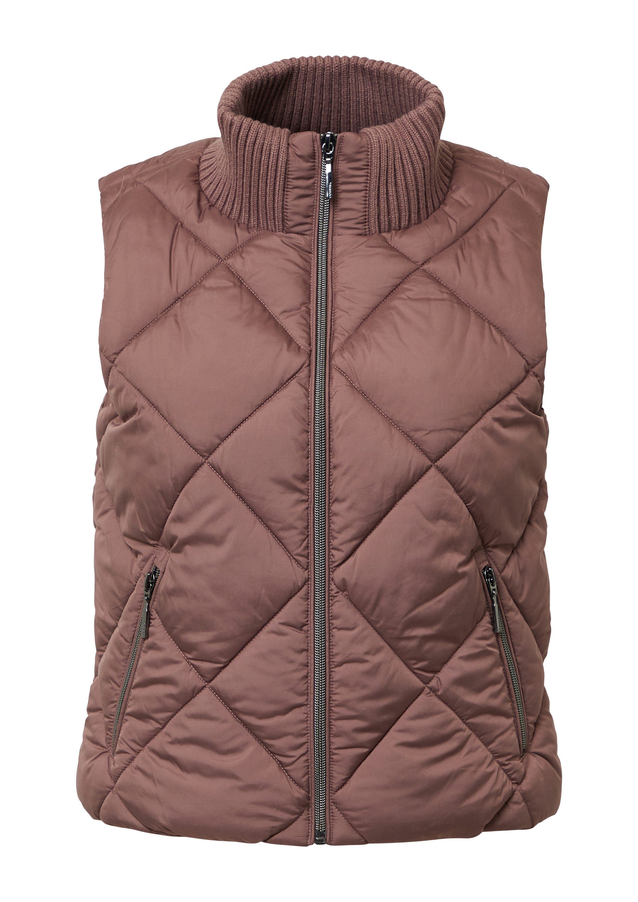 comma Outdoorjacke Outdoor-Weste Kurze Steppweste mit Ripp-Stehkragen günstig online kaufen
