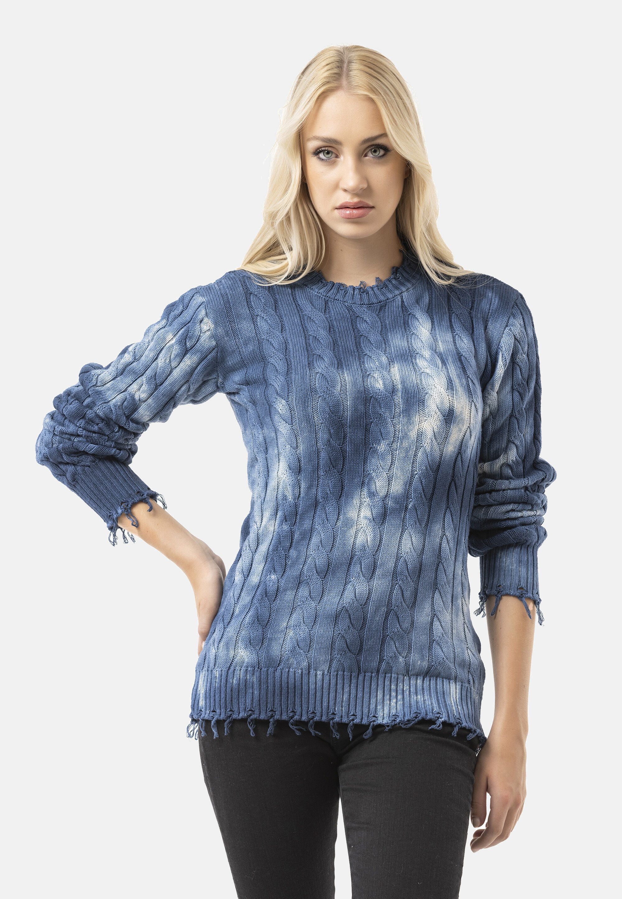 Cipo & Baxx Strickpullover WP268 (1-tlg) Tie-Dye Optik